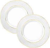 Wilmax Hauptgangteller mit Goldlinien, 28 cm, 2er Set, WL-880102106/A2